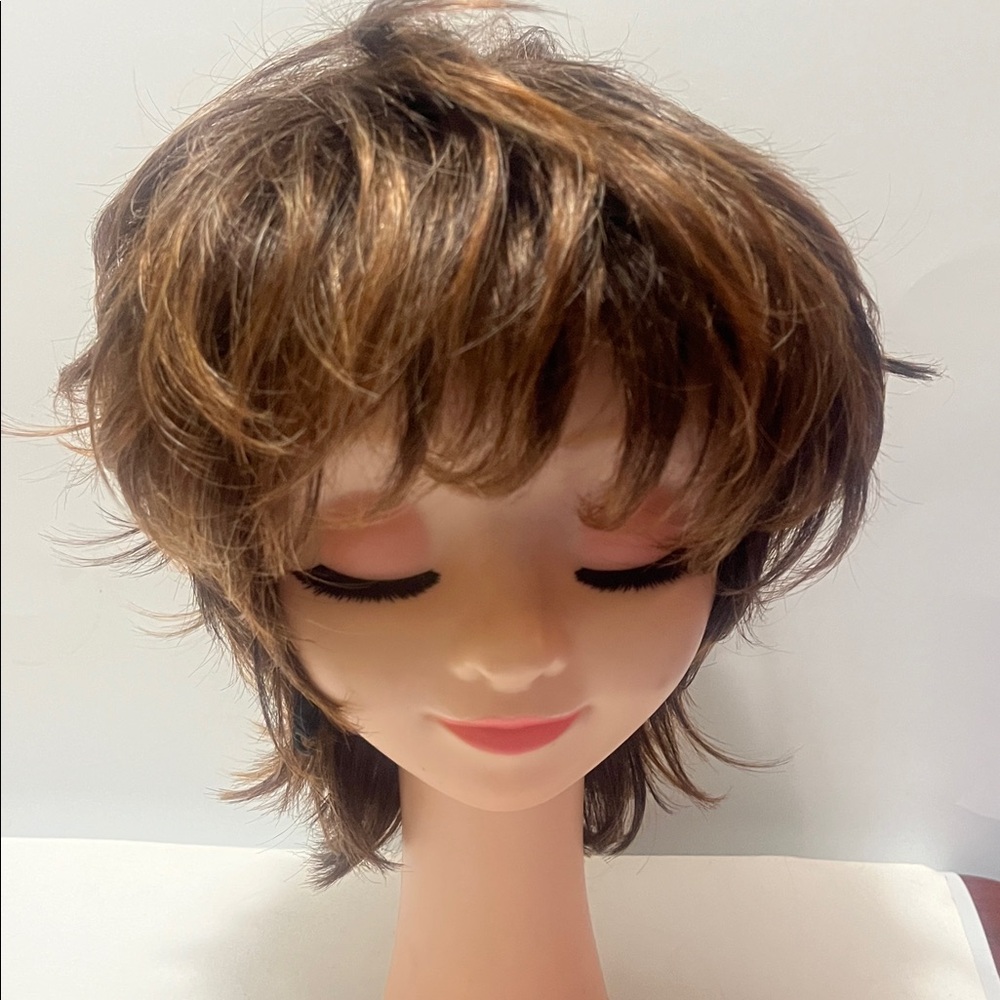 Brown Layered Short Wig with Bangs - Women Hair - Picture 2 of 9